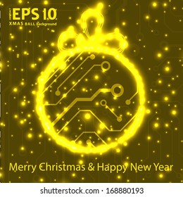 EPS10 vector circuit board ball christmas background texture