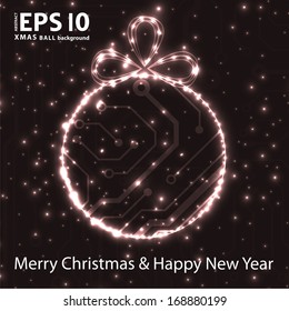 EPS10 vector circuit board ball christmas background texture