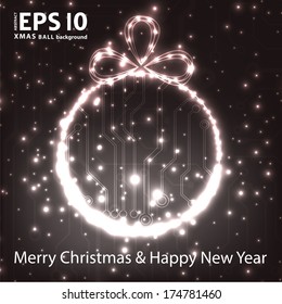 EPS10 vector circuit board ball christmas background texture