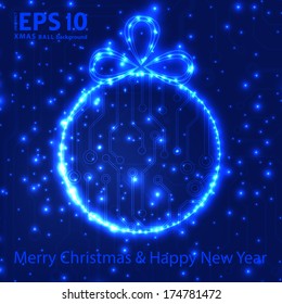 EPS10 vector circuit board ball christmas background texture