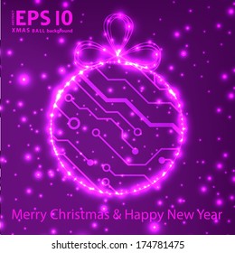 EPS10 vector circuit board ball christmas background texture