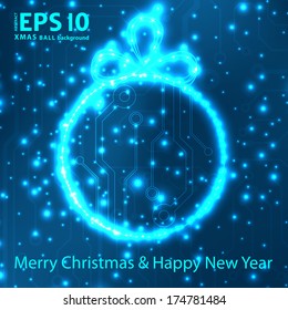EPS10 vector circuit board ball christmas background texture