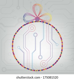EPS10 vector circuit board ball christmas background texture