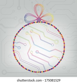 EPS10 vector circuit board ball christmas background texture
