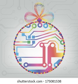 EPS10 vector circuit board ball christmas background texture