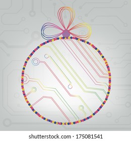 EPS10 vector circuit board ball christmas background texture