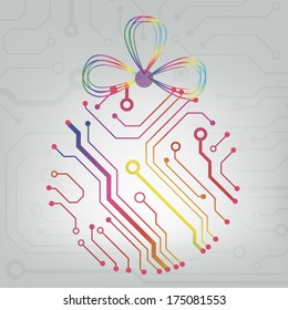 EPS10 vector circuit board ball christmas background texture