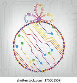 EPS10 vector circuit board ball christmas background texture