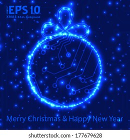 EPS10 vector circuit board ball christmas background texture
