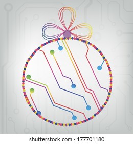 EPS10 vector circuit board ball christmas background texture