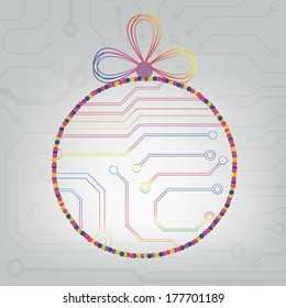 EPS10 vector circuit board ball christmas background texture