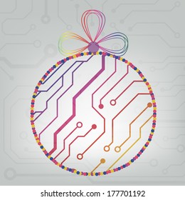 EPS10 vector circuit board ball christmas background texture