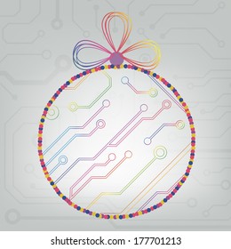 EPS10 vector circuit board ball christmas background texture