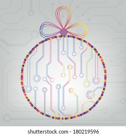 EPS10 vector circuit board ball christmas background texture