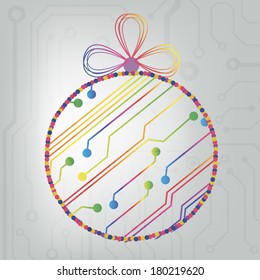 EPS10 vector circuit board ball christmas background texture