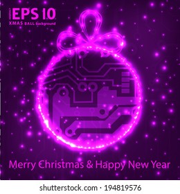 EPS10 vector circuit board ball christmas background texture