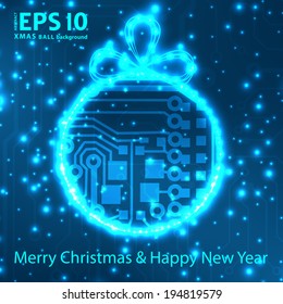 EPS10 vector circuit board ball christmas background texture
