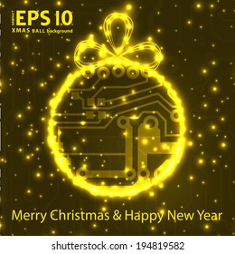 EPS10 vector circuit board ball christmas background texture