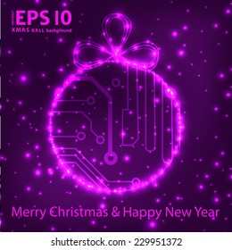 EPS10 vector circuit board ball christmas background texture 
