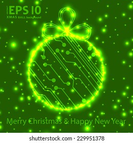 EPS10 vector circuit board ball christmas background texture 
