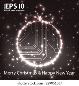 EPS10 vector circuit board ball christmas background texture 