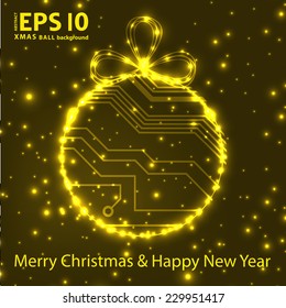 EPS10 vector circuit board ball christmas background texture 
