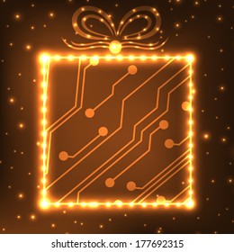 EPS10 vector circuit board christmas gift box background texture