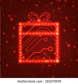 EPS10 vector circuit board christmas gift box background texture 