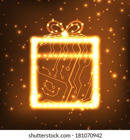 EPS10 vector circuit board christmas gift box background texture 