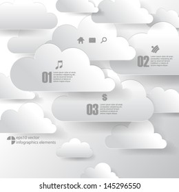 eps10 vector cloud infographics background elements