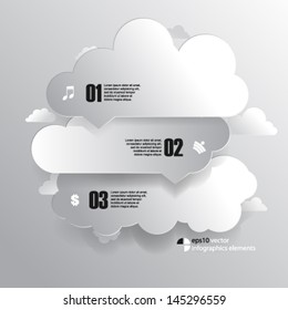 eps10 vector cloud infographics background elements