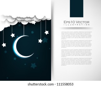 eps10 vector cloud star moon illustration