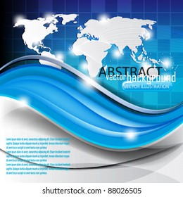 eps10 vector corporate elegant wave and map design background