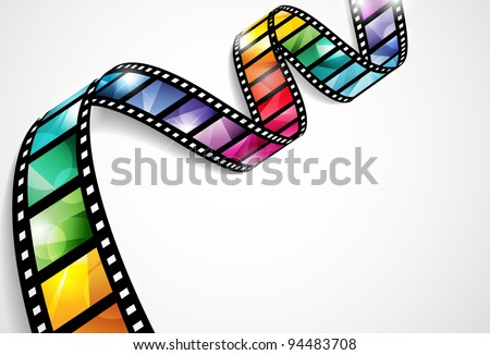 EPS10 vector design with a bright and colorful film strip