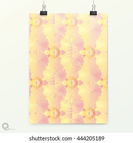 Eps10 Vector Design Poster Template Infographics Mock Up Base for Your Neon Style Invitation Message