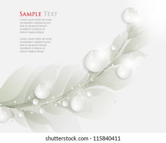 eps10 vector dew drops and leaf elements background