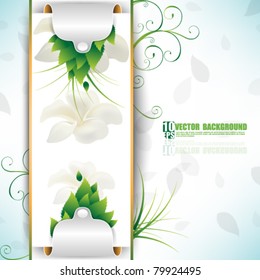 eps10 vector elegant banner with leaves and flowers
