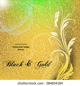 Eps10 vector elegant gold foliage background