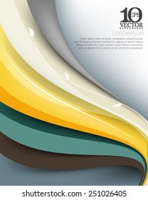 eps10 vector elegant multicolor business wave lines elements background illustration with silhouette stem and leaves