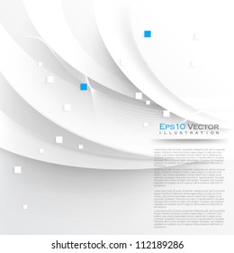 eps10 vector elegant white waves background illustration