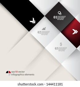 eps10 vector embossed squares infographics background