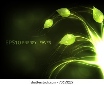 EPS10 vector energy leaves design