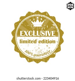 Eps10 Vector: Exclusive Olive Color Rubber Stamp, Label, Sticker or Badge Limited Edition Isolated on White Background. 
