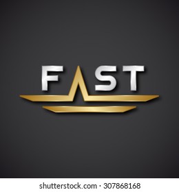 EPS10 vector FAST text icon
