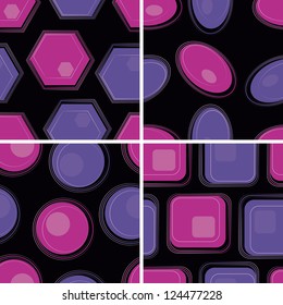 Eps10 vector file. Vector set of four seamless retro geometric pattern. Raster version available in my portfolio
