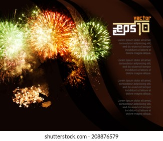eps10 vector fireworks display concept background