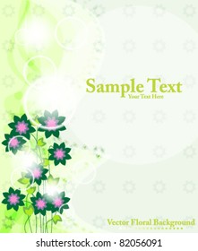 Eps10 Vector Flower Card Design Background