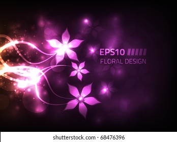 EPS10 vector flower design against dark background