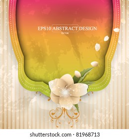 eps10 vector flower and frame element background design