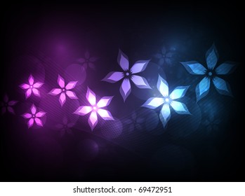 EPS10 vector flowers against dark background